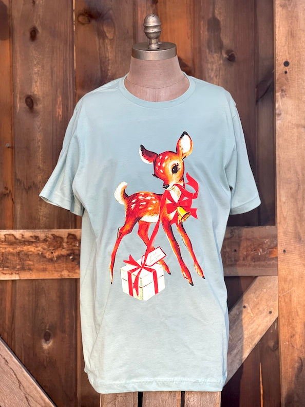 Just For You Christmas Tee- Sage Green