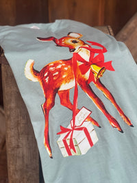 Thumbnail for Just For You Christmas Tee- Sage Green