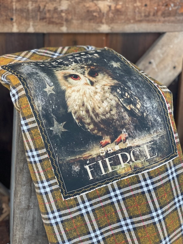 Though She Be But Little Art Flannel- Moss Green