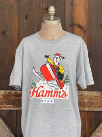 Thumbnail for Hamm's Snowmobile Bear Tee- Heather Grey