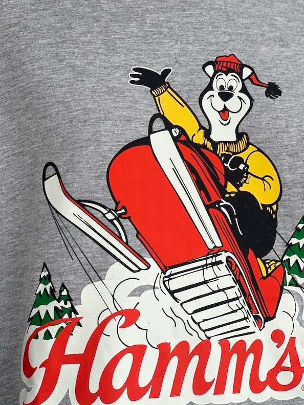 Hamm's Snowmobile Bear Tee- Heather Grey