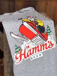 Thumbnail for Hamm's Snowmobile Bear Tee- Heather Grey