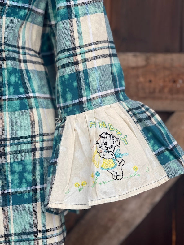 Flared Sleeve Flannel- FLY AWAY