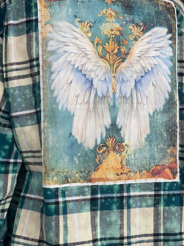 Flared Sleeve Flannel- FLY AWAY