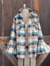 Thumbnail for DREAMCATCHER Flared Sleeve Flannel