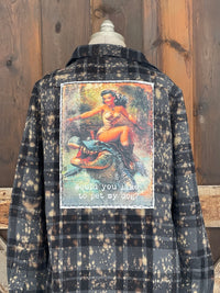 Thumbnail for For the love of Weird Art Flannel- Distressed Black