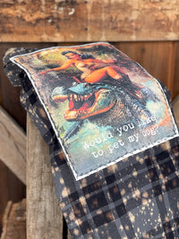 Thumbnail for For the love of Weird Art Flannel- Distressed Black