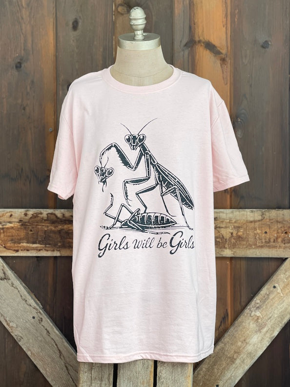 GIRLS WILL BE GIRLS Tee- Blush pink