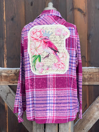 Thumbnail for Embellished Crowned Song Bird Bird Art Flannel