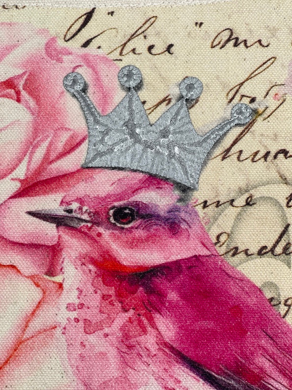 Embellished Crowned Song Bird Bird Art Flannel