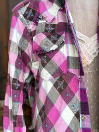 Thumbnail for AMV Signature Flannel- NO BARN CAN HOLD MY SASS