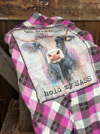 Thumbnail for AMV Signature Flannel- NO BARN CAN HOLD MY SASS