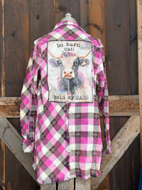 Thumbnail for AMV Signature Flannel- NO BARN CAN HOLD MY SASS