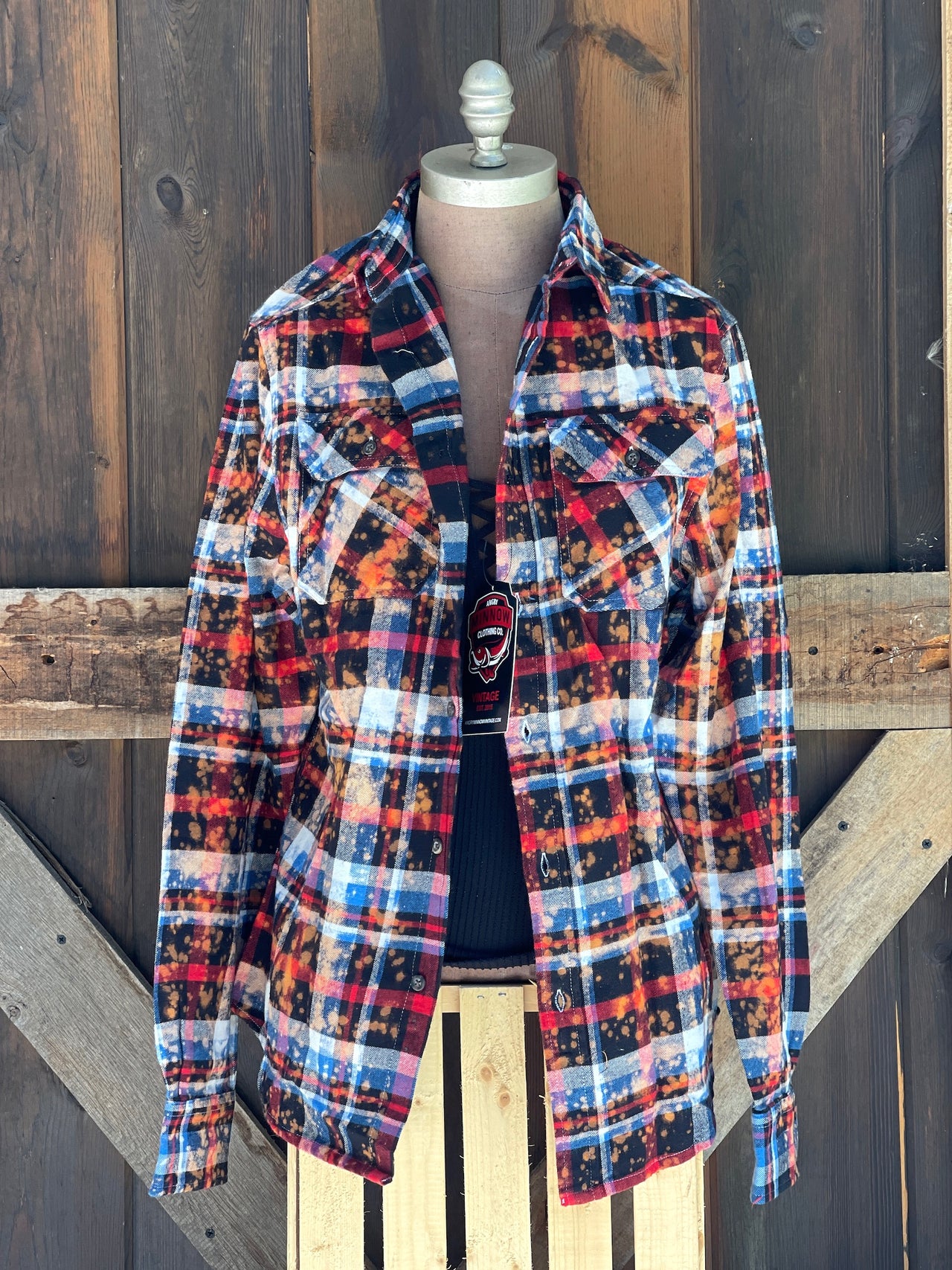 LOVE & JESUS- Patriotic Plaid