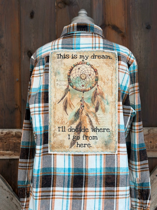 Dreamcatcher Art Flannel- Birchwood Plaid