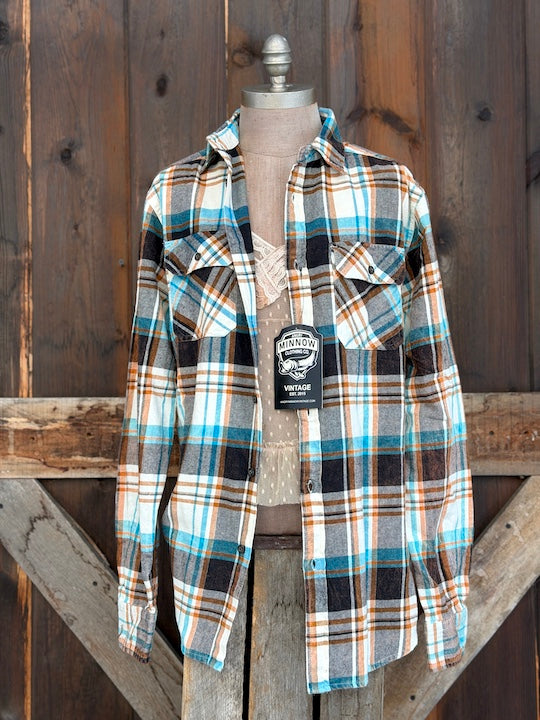 Live like someone left the gate open Art Flannel- Distressed Birchwood plaid