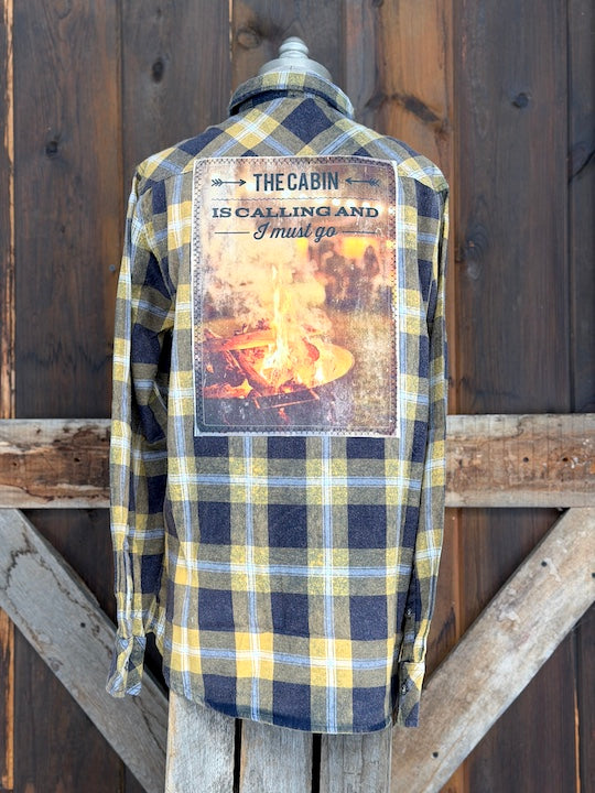 The Cabin is Calling and I Must Go Art Flannel