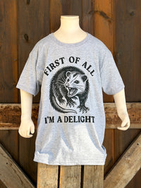Thumbnail for YOUTH SIZE I'm a Delight Tee- Heather Grey