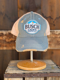 Thumbnail for Busch Light Beer Snapback Hat- Distressed Sky Blue
