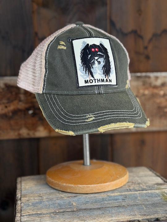 MOTHMAN Cryptid Series Hat - Distressed Black Snapback