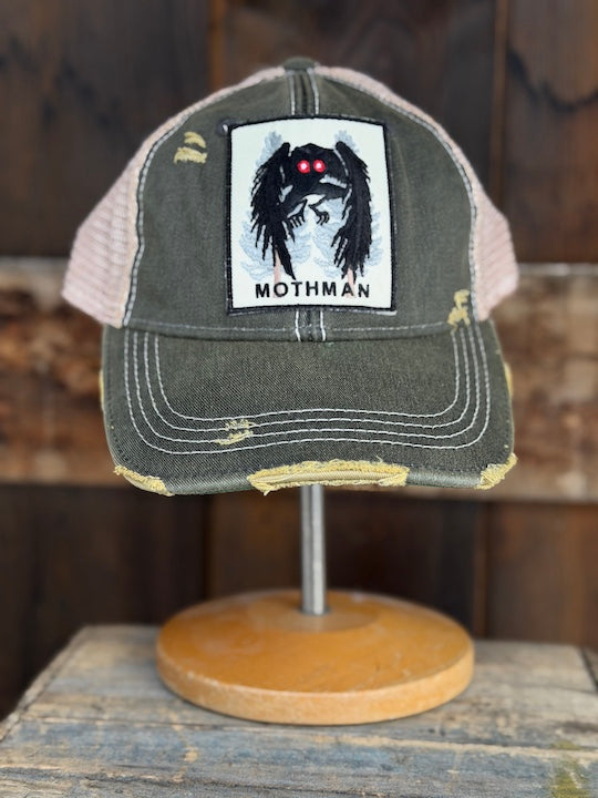 MOTHMAN Cryptid Series Hat - Distressed Black Snapback