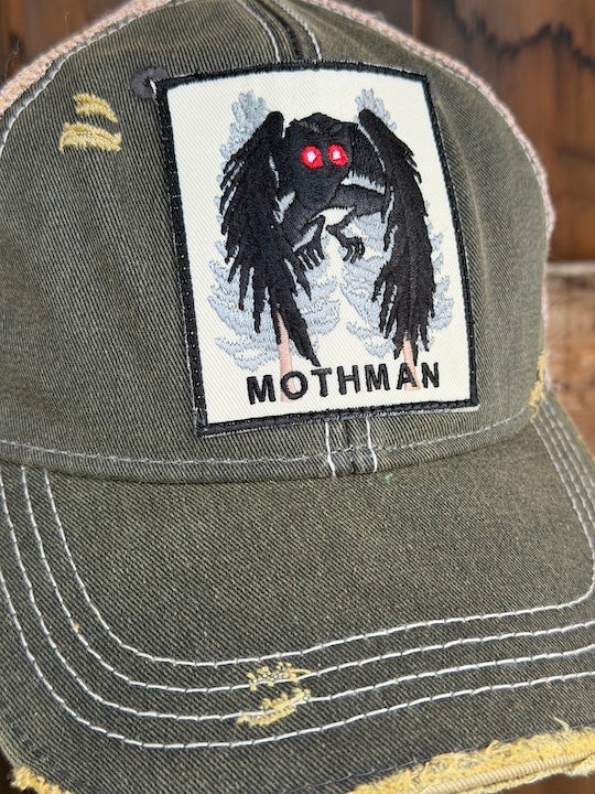 MOTHMAN Cryptid Series Hat - Distressed Black Snapback