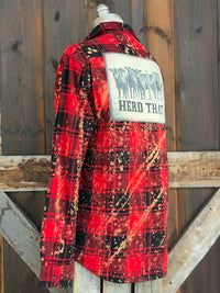 Thumbnail for Herd That Art Flannel- Distressed Red Plaid