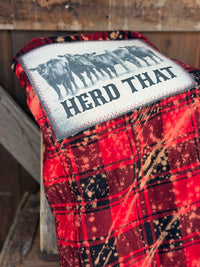 Thumbnail for Herd That Art Flannel- Distressed Red Plaid
