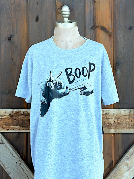 Henry The Highland Cow BOOP Tee- Heather Grey