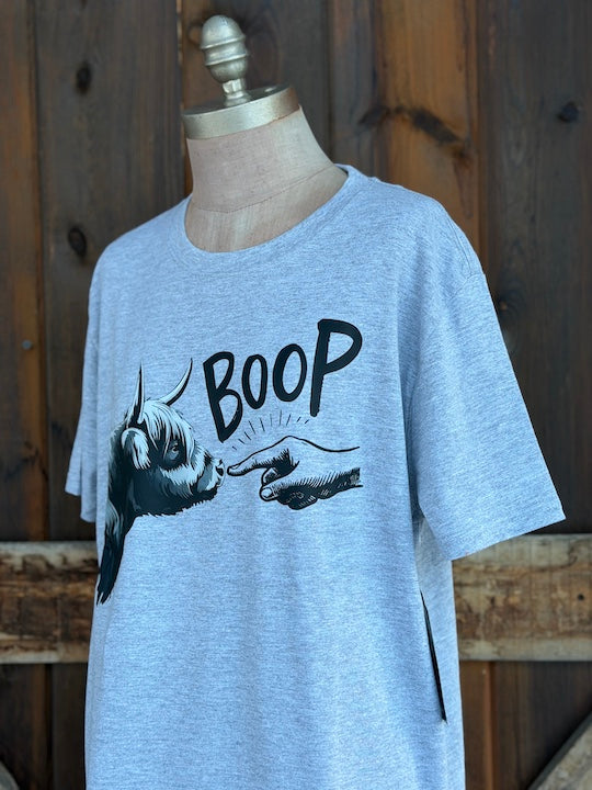Henry The Highland Cow BOOP Tee- Heather Grey