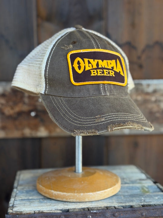 Olympia Beer Brown Patch Hat - Distressed Brown