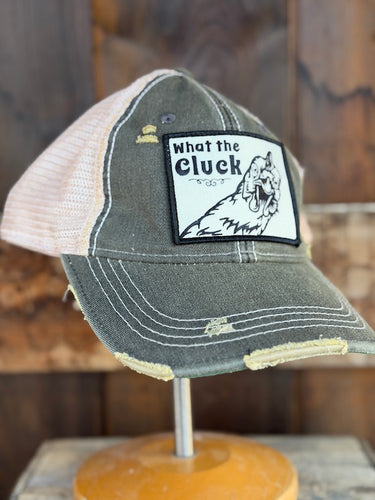 What The Cluck Hat - Distressed Black Snapback