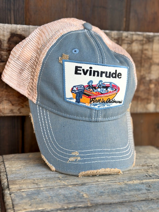 Fishing with Grandpa - Distressed Sky Blue Snapback Hat