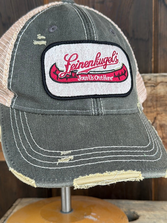 Leinenkugel Retro Logo Hat- Distressed Black
