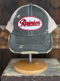 Thumbnail for Rainier Beer Hat- Distressed Black Snapback