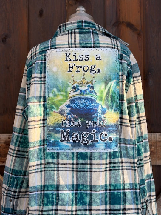 Kiss A Frog Art Flannel