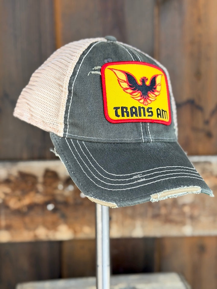 Retro Trans Am Hat- Distressed Gold/ Red Patch Snapback