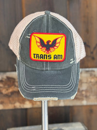 Thumbnail for Retro Trans Am Hat- Distressed Gold/ Red Patch Snapback