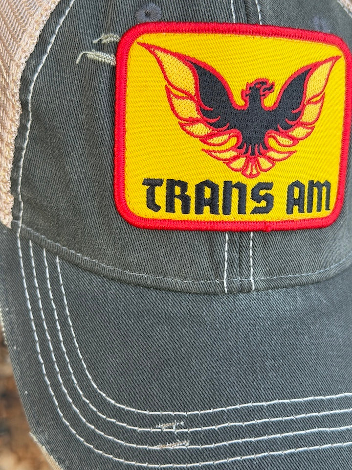 Retro Trans Am Hat- Distressed Gold/ Red Patch Snapback