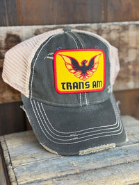 Thumbnail for Retro Trans Am Hat- Distressed Gold/ Red Patch Snapback