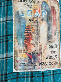 Thumbnail for She Took The Leap Art Flannel- Ethereal Blue