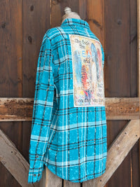 Thumbnail for She Took The Leap Art Flannel- Ethereal Blue