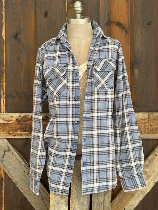 Believe in a Little Magic Art Flannel- Periwinkle Blue