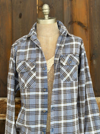 Thumbnail for Believe in a Little Magic Art Flannel- Periwinkle Blue