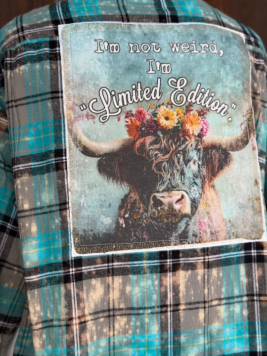 I'm Not Weird I'm Limited Edition Highland Cow Art Flannel