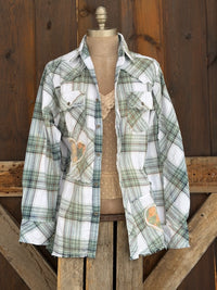 Thumbnail for Spring into LOVE GREEN Signature Flannel- Spring Green Plaid