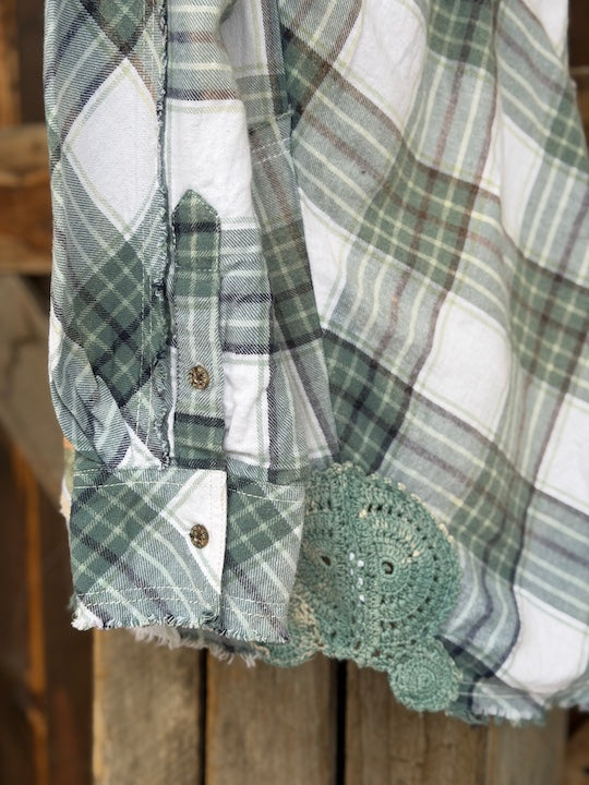 Spring into LOVE GREEN Signature Flannel- Spring Green Plaid
