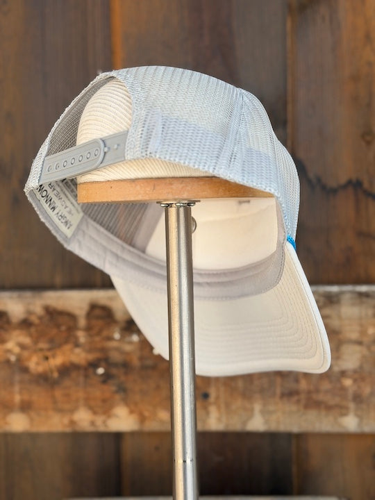 Seahorse Retro Foam Hat- Silver/ Ivory