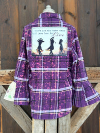 Thumbnail for Flared Sleeve Flannel- Tamed Ones