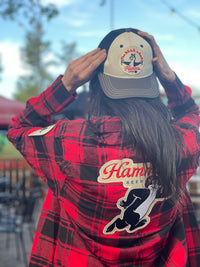 Thumbnail for Hamm's Football Bear Flannel- Classic Red/ Black